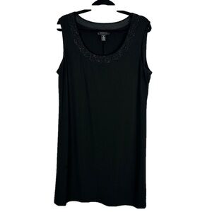 R & M Richards Classic Elegant Sleeveless Knee Length Shift Dress XL Black